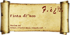 Finta Ákos névjegykártya